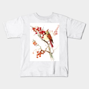 Cardinal And Berries Kids T-Shirt